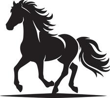 Dynamic Horse Silhouette with Clean White Backdrop vector
