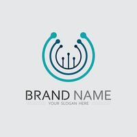 Tech gear logo design template. Technology Logo Template Design , Emblem tech vector