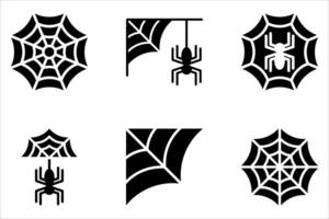 spider web icon set vector