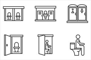 toilet icon set on white background vector