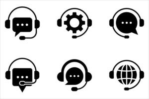 customer support icon set. vector