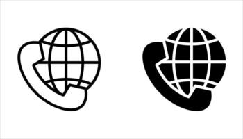 international call icon set vector