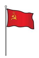 Flags and Pole of former Russian States, Soviet Union Symbols of the USSR Red Army vector