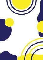 Blue and yellow lines and circle abstract on a white background. For cover, book, web, presentation, and card. vector