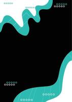 White and green waves and lines geometric abstract on a black background. For cover, book, web, presentation, and card. vector