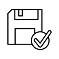 floppy disk with a checkmark vector