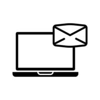 laptop with envelope vector