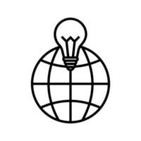 globe with a lightbulb vector