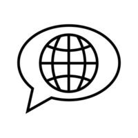 chat bubble with globe symbol vector