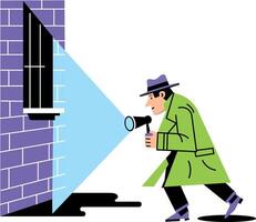 Crime analyst character illustration in flat style vector