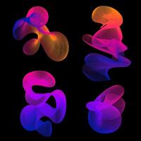 Set, collection of abstract, linear objects. Design element for websites, banners, flyers vector
