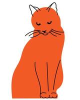 Orange cat. Avatar, badge, poster, logo templates, print. illustration of cat in flat cartoon cartoon style vector