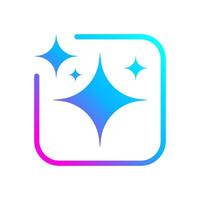 Generate Artificial Intelligence Colorful Stars App Icon Illustration vector
