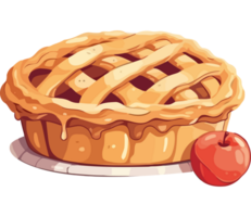 Ppple pie with a lattice crust icon isolated png