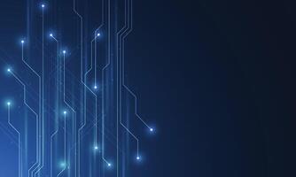 Abstract blue glowing line technology circuit board background design. Communication dot and line vector