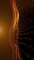 Abstract calming background of cosmic golden color, smoothly moving, changing perspective in space, golden waves video