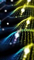 Abstract glowing background with smooth yellow and blue lines that change shape to create a unique pattern. video