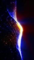 Abstract original background of cosmic gold-blue color, smoothly moving, changing perspective in space, golden waves video