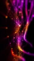 Abstract original background of cosmic red-violet smoothly moving, changing perspective in space, golden waves video