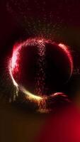 The red and gold disk of the spatial portal, emitting sparks, rotates quickly and efficiently. video