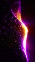 Abstract original background of cosmic golden yellow-violet color, smoothly moving, changing perspective in space, golden waves video