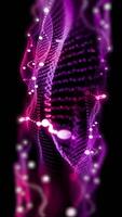 Abstract glowing background with bright purple waves that change shape to create a unique pattern. video
