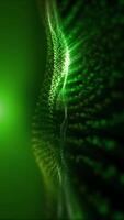 Abstract original background of cosmic green color, smoothly moving, changing perspective in space, golden waves video