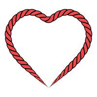 Red rope tied into heart shape, Red Rope Heart Symbol vector
