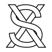 Logo sign sx xs icon, double letters logotype x s vector