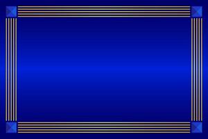luxury blue color background, abstract background border frame blue and gold color. vector