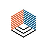 Box Hexagon Line Logo Template Illustration Design. EPS 10. vector