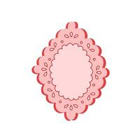Empty picture frame or mirror in vintage victorian style. Antique classic framework. Coquette aesthetics border, retro decoration vector