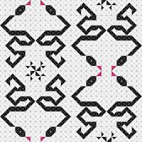 Snake animals. Geometric seamless patterns in black and white create a visually stunning and symmetrical design. vector
