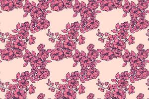 Colorful abstract artistic florals stems in a many kinds blooming wild flowers intertwined in a seamless pattern on a light background. hand drawing illustration. Design for fabric, textiles vector