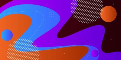 Solid blue, orange and purple geometric business banner design. Creative banner design with wave shape as template. Simple and modern banner. Eps10 vector