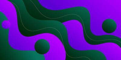 Simple green and purple geometric business banner with wave design in the background. Creative banner design with wave shapes and lines as a template. Simple horizontal banner. Eps10 vector
