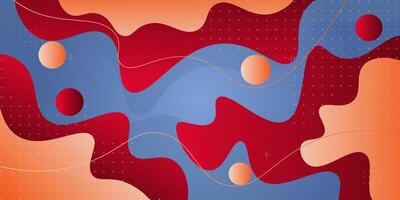 Orange and red geometric business banner design. Creative banner design with wave and line shape as template. Simple horizontal banner. Eps10 vector