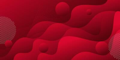 Red wave geometric design. Creative banner design with wave and circle shape as template. Simple horizontal banner. eps10 vector