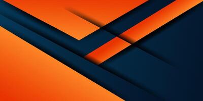 Abstract geometric dark blue and orange square theme overlapping background for graphic design. vector