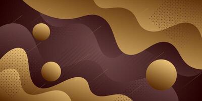 Simple dynamic brown textured background design in 3D style with dark color. Wave and circle pattern design. vector