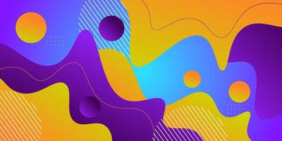 Modern orange purple geometric business banner design. Creative banner design with wave shape and line as template. Simple blue horizontal banner. Eps10 vector