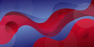 Red and blue geometric business banner design. Creative banner design with wave shapes and lines on colored background for template. Simple horizontal banner. eps10 vector