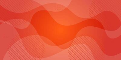 Modern dynamic orange textured background design in 3D style with wavy orange vector