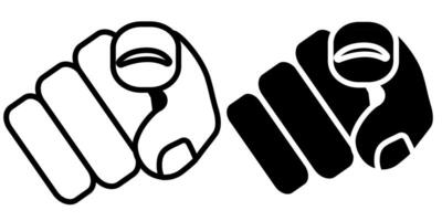 Silhouette and outline index finger pointing at you, finger pointing at the viewer, blame or accuse someone of wrongdoing concept vector