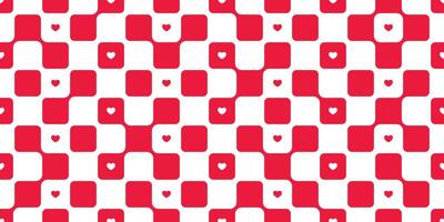 heart seamless pattern checked valentine mesh tile background gift wrapping paper repeat wallpaper cartoon doodle red illustration design isolated vector