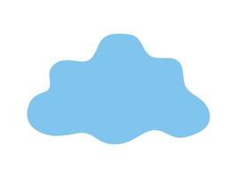 Abstract Blue Cloud Shape on Isolated White Background. Concept of Weather Icon, Minimalist Design, Sky Element, and Graphic Illustration. Ideal for Meteorology and Nature-Themed Projects vector