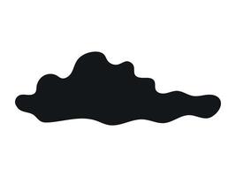 Black Silhouette of Cloud Isolated on White Background. Concept of Weather Art, Minimalist Style, Abstract Shape, Graphic Design Element, Sky Illustration vector