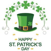 St patricks day background with hat and coins vector