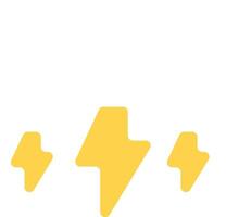 A yellow lightning bolt icon on a white background vector