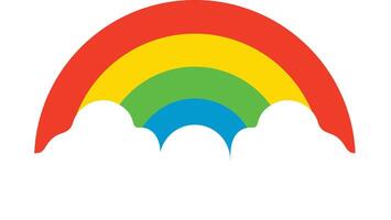 A rainbow is shown in the middle of a white background vector